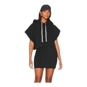 SHOREDITCH SKI CLUB Skye Soft Touch Hood Dress in Black Night Out Women's XS